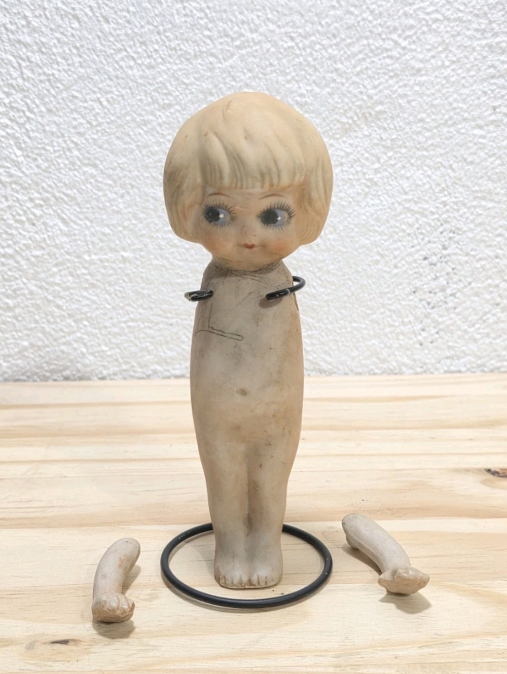 Vintage  Bisque Porcelain 7" Tall Made in Japan Kewpie Doll